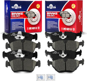 Front and Rear Ceramic Disc Brake Pads Set for BMW 318I/ 318IS/ 318TI/ 320I/ 323CI/ 323I/ 323IS/ 325CI/ 325I/ 325XI/ 328CI/ 328I/ 328IS/ Z4
