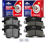Ceramic Disc Brake Pads Set Front and Rear Replacement for Lexus Es300 1997-1999/ Rx300 1999-2001, for Toyota Camry 1997-1999 V6 3.0L/ Solara 1999