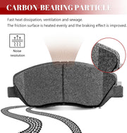 Front and Rear Ceramic Disc Brake Pads Set Replacement for Hyundai Entourage 2007-2010 Santa Fe 2013 2014 2015 2016/ Kia Borrego 2009-2011 Sedona 2006 2007 2008 2009 2010 2011 2012 2014