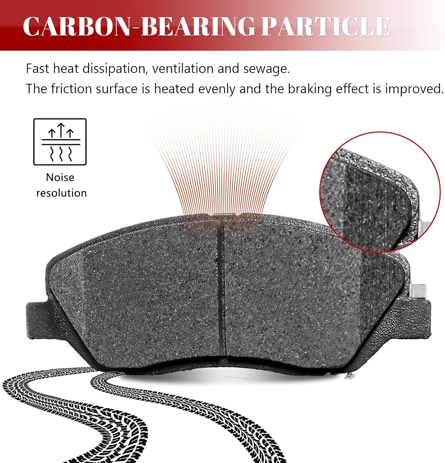 Front and Rear Ceramic Disc Brake Pads Set Replacement for Hyundai Entourage 2007, for Kia Sedona 2006