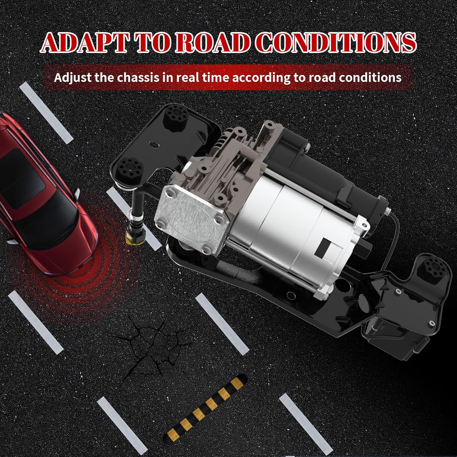 Air Suspension Compressor for Air Ride Pump, for BMW X5 2007-2013 l6 3.0L/ 2010-2013 X5 V8 4.4L/ 2007-2010 X5 V8 4.8L/ 2008 2009 2010 2011 2012 2013 2014 X6 l6 3.0L V8 4.4L with bracket & Valve