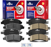 Ceramic Disc Brake Pads Set Front and Rear Replacement for Chevry Express 1500 2009-2014, for Gmc Savana 1500 2009 2010 2011 2012 2013 2014