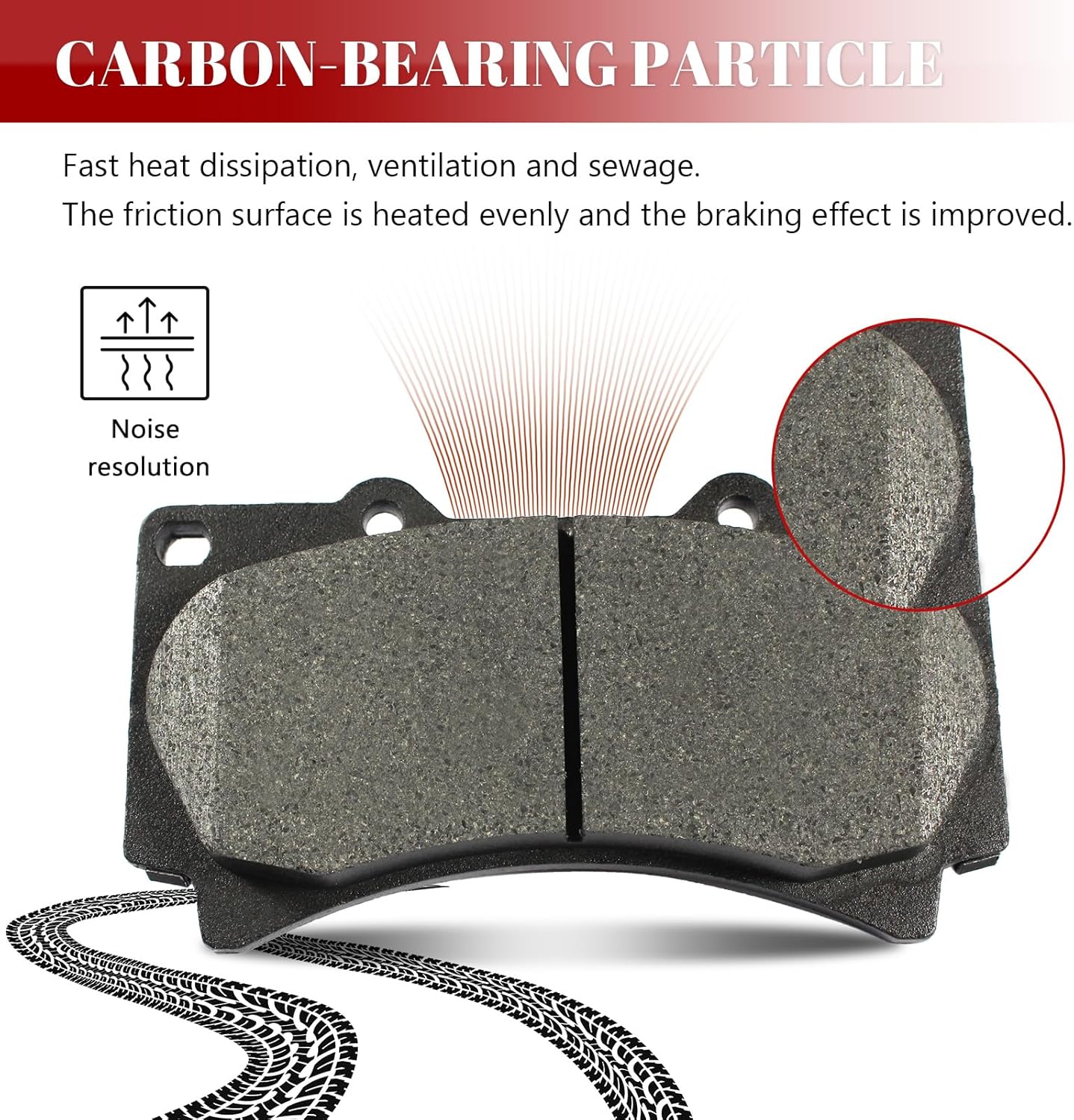 Ceramic Disc Brake Pads Set Front and Rear Replacement for Hummer H3 2006 2007 2008 2009 2010/ H3T 2009-2010