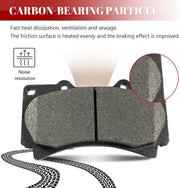 Front and Rear Ceramic Disc Brake Pads Set Replacement for 2006 2007 2008 2009 2010 Humm-er H3 2009-2010 Humm-er H3T