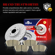 Ceramic Front Brakes Pad and Rotors Drilled Slotted Vented Disc Brake Kits for Hyundai Kona Electric 2019-2023/ Sonata 2015 2016 2017 2018 2019, for Kia Niro EV 2019 2020 2021 2022 (305.0 mm)