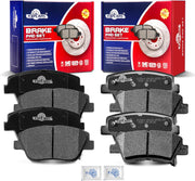 Front and Rear Ceramic Disc Brake Pads Set Replacement for Kia Optima 2013 2014 2015 2.4L/ Optima 2016 Hybrid Ex/Hybrid Lx/Hybrid Ex Premium/Hybrid (Electric Parking Brake)