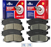 Ceramic Disc Brake Pads Set Front and Rear for Ford F-250 Super Duty 2008-2009 Rwd/F-350 Super Duty 2009-2010 With Single Rear Wheels/F-350 Super Duty 2012 With Dual Rear Wheels