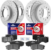 Front & Rear Drilled Slotted Rotors and Ceramic Disc Brake Pads Kit for Toyota Fj Cruiser 2007-2009/ 4Runner 2003 2004 2005 2006 2009