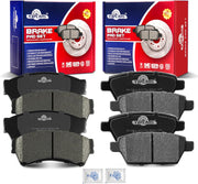 Ceramic Disc Brake Pads Set Front and Rear for Ford Fusion 2006-2012, for Lincoln Mkz 2007 2008 2009 2010 2011 2012/ Zephyr 2006, for Mazda 6 2006-2013, for Mercury Milan 2006-2011