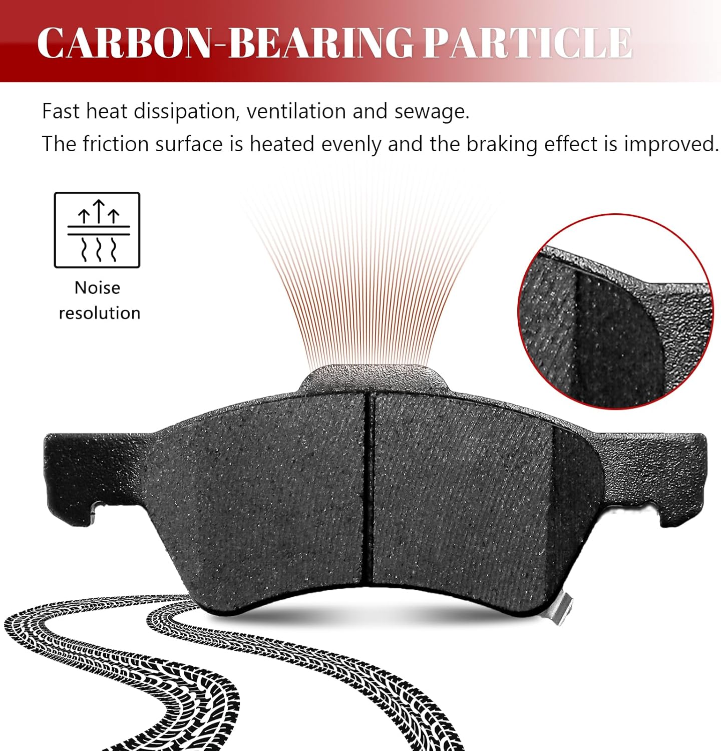 Front and Rear Ceramic Disc Brake Pads Set Replacement for Chrysler Town & Country 2001 2002 2003 2004 2005 2006 2007,for Dodge Grand Caravan 2001-2007