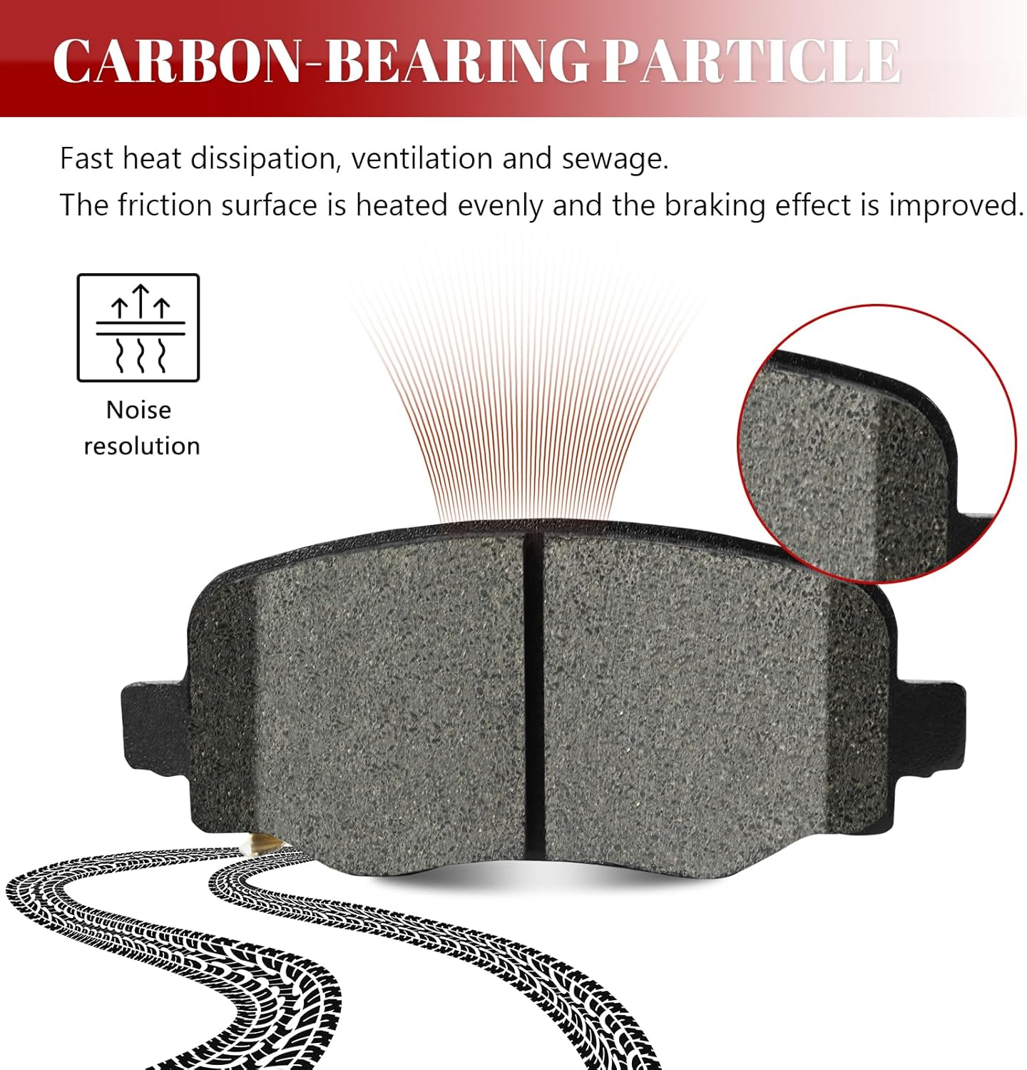 Ceramic Disc Brake Pads Set Front and Rear Replacement for Jeep Cherokee 2014 2015 2016 2017 2018 2019 2020 2021 2022 With Dual Piston Front Caliper