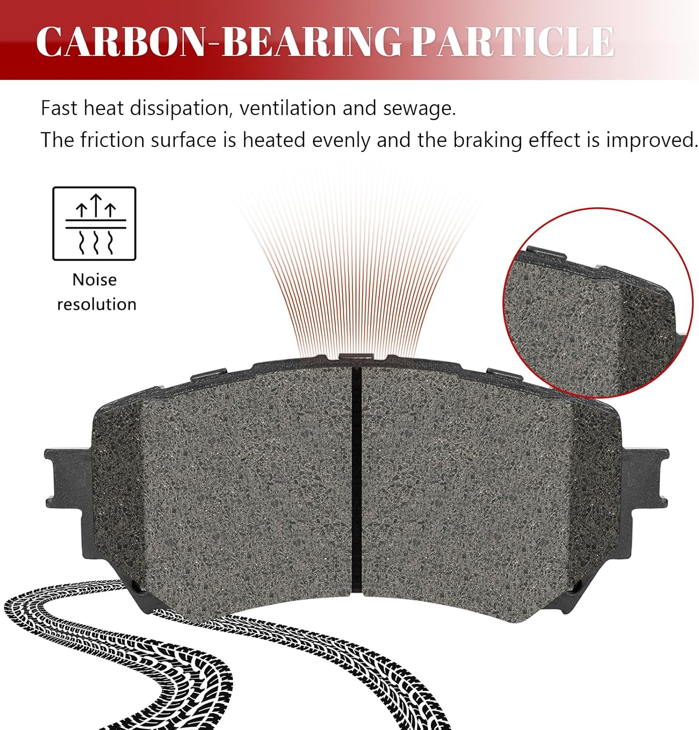 Ceramic Disc Brake Pads Set Front and Rear for MAZDA 6 2014-2015