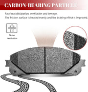 Ceramic Disc Brake Pads Set Front and Rear Replacement for Toyota Highlander 2008 2009 2010 2011 2012 2013 / Highlander 2014 Hybrid