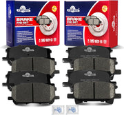 Front and Rear Ceramic Disc Brake Pads Set Replacement for Lex-us Rx330 2004-2006 Rx350 2007-2009 Rx400H 2006-2008, for Toyo-ta Highlander 2006-2007 Hybrid/Hybrid Limited