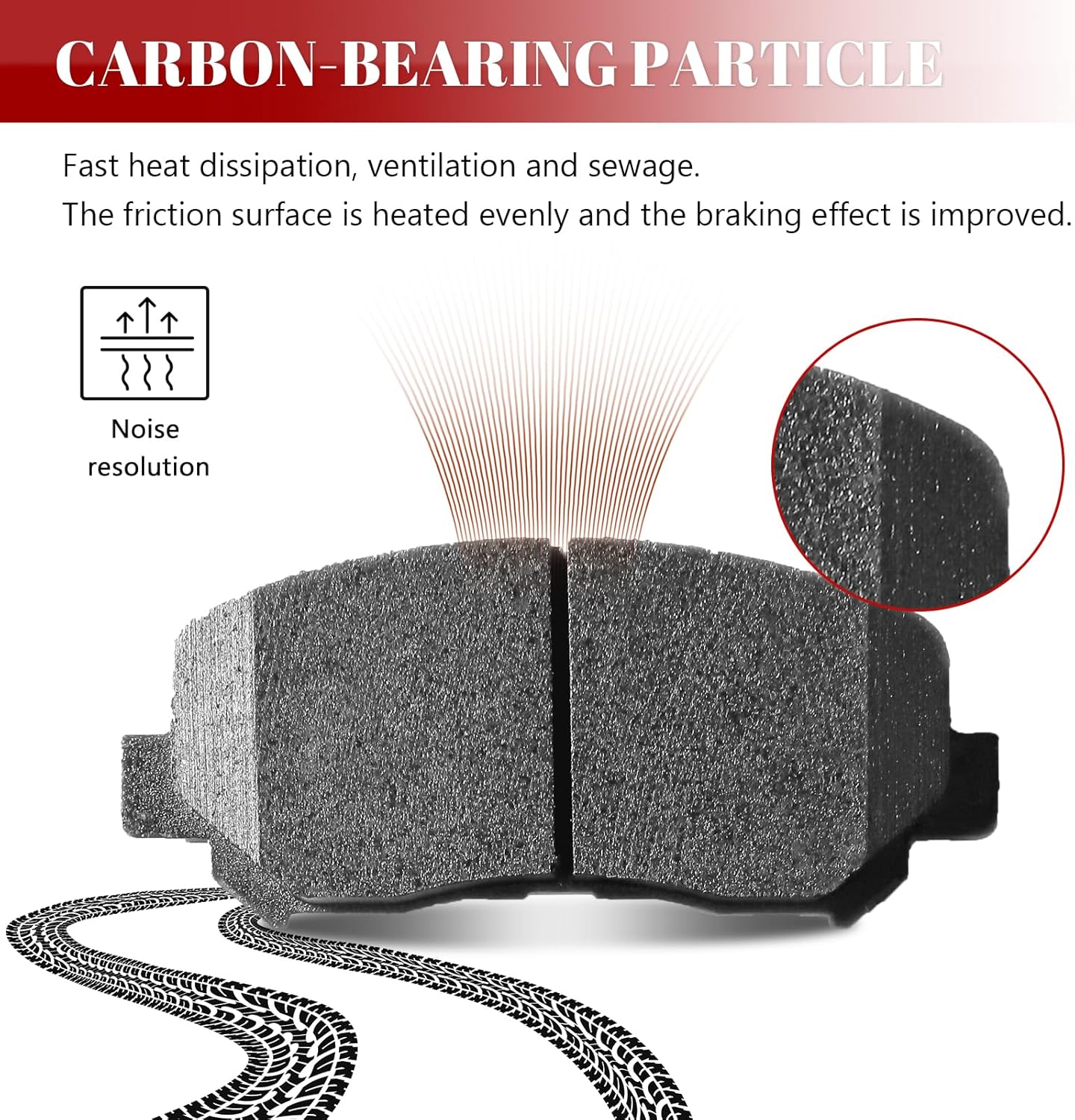 Front and Rear Ceramic Disc Brake Pads Set Replacement for Dodge Dart 2013 2014 2015 2016