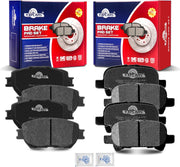 Ceramic Disc Brake Pads Set Front and Rear Replacement for Toyota Camry 2002 2003 2004 2005 2006 with 4 Wheel Disc