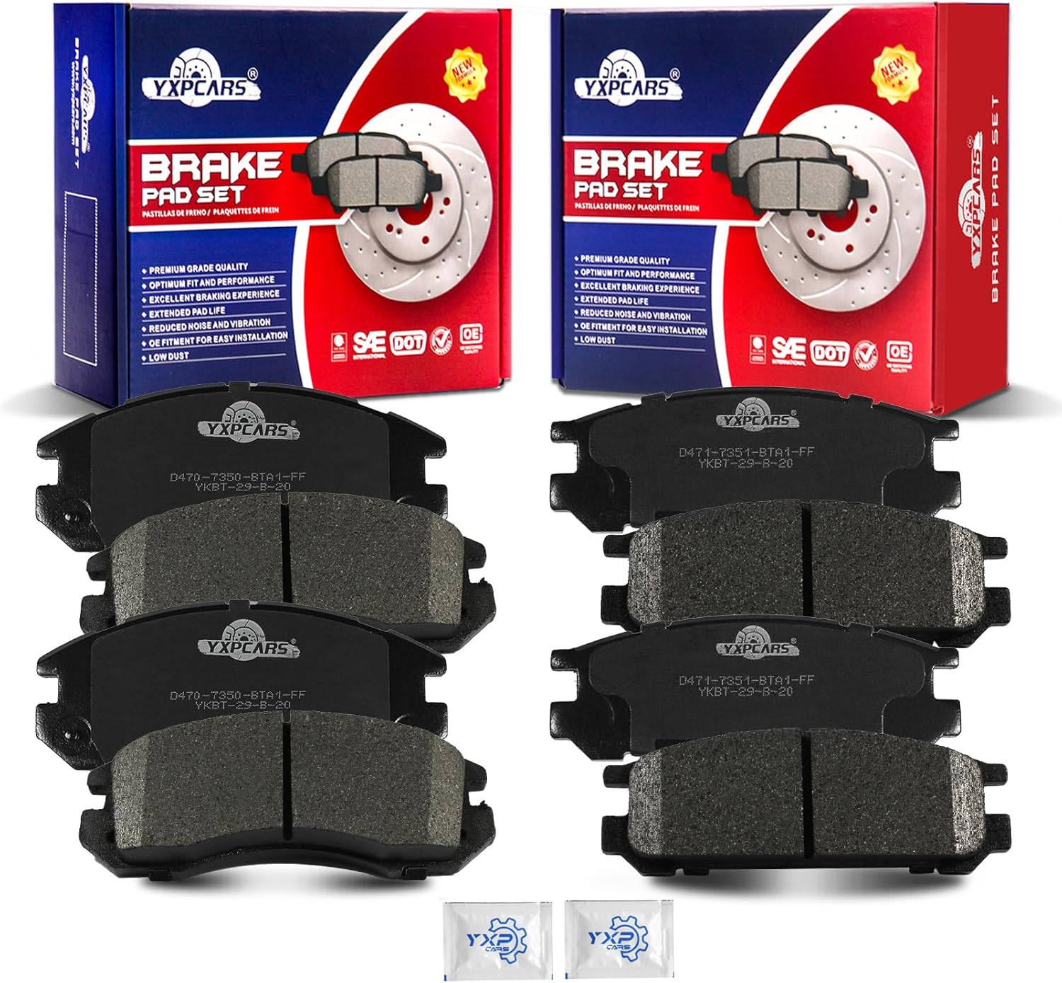 Front and Rear Ceramic Disc Brake Pads Set Replacement for Subaru Legacy 1990 1991 1992 1993 1994 1995 1996, for Impreza 1993-1996
