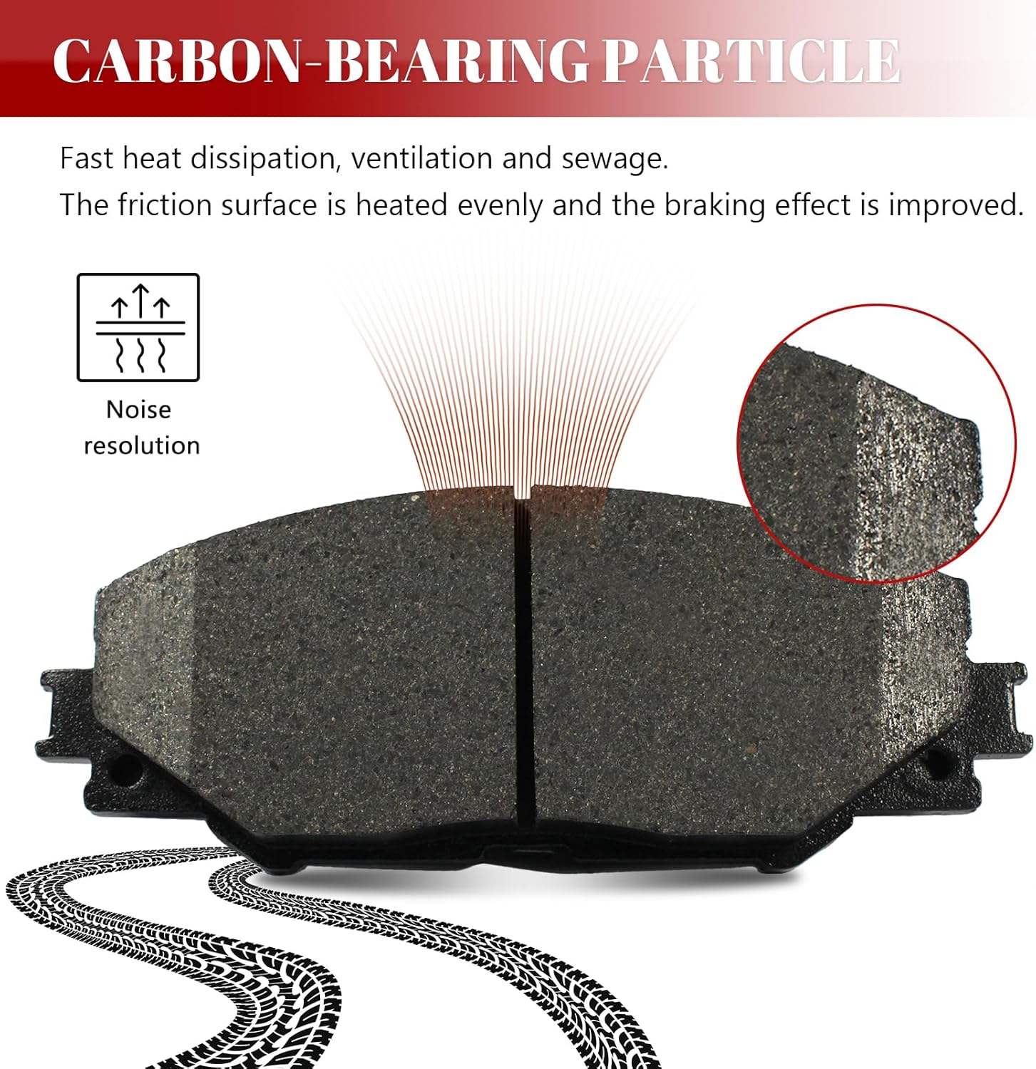 Front and Rear Ceramic Disc Brake Pads Set Replacement for Pontiac Vibe 2009-2010, for Toyota Matrix 2009-2012/ Rav4 2006 2007 2008 2009 2010 2011 2012 2013 2014 2015 2016