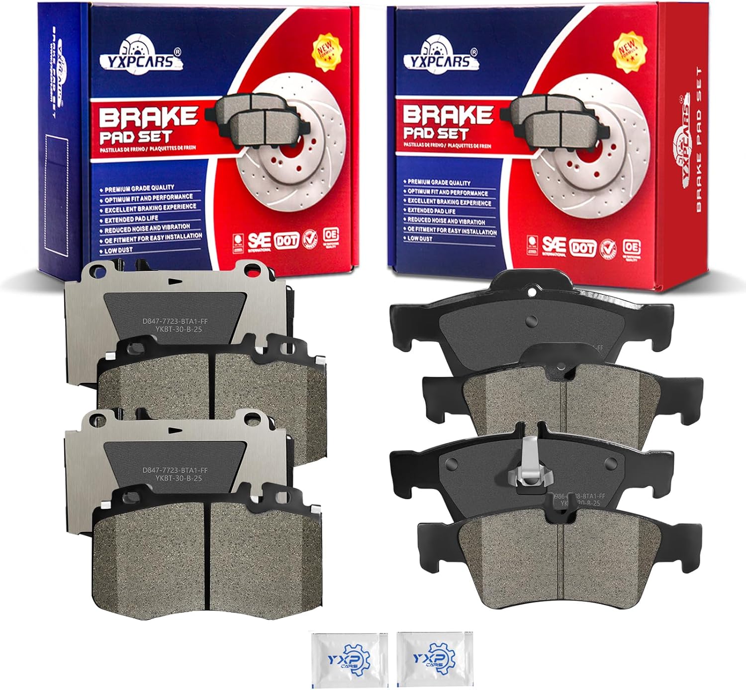 Ceramic Disc Brake Pads Set Front and Rear Replacement for Mercedes-Benz Cl500 Cls500 Cls550 E350 E500 E550 S350 S430 S500 Sl550 Sl550