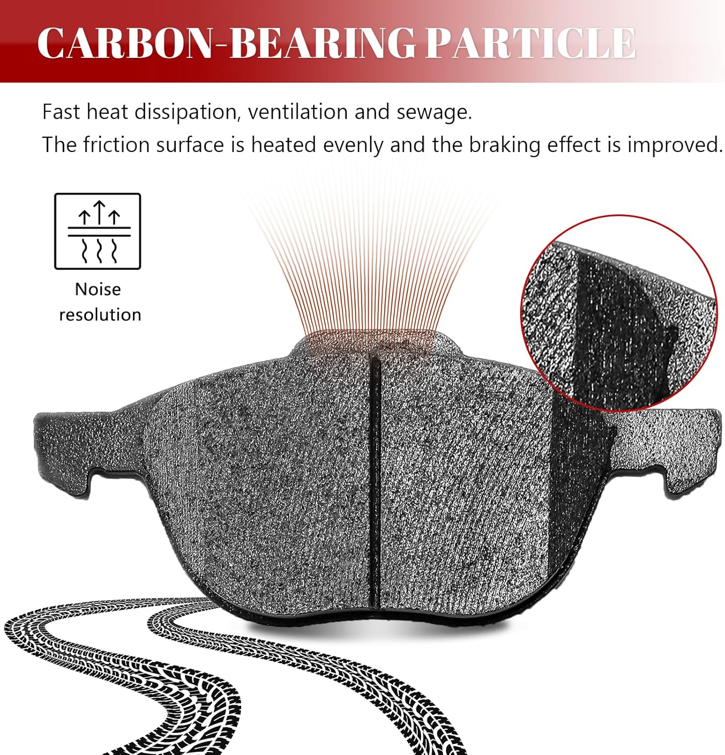 Front and Rear Ceramic Disc Brake Pads Set Replacement for For-d Escape/Focus/Transit Connect,for Maz-da 3 Sport/ 5, for Vol-vo C30/C70/S40/V50
