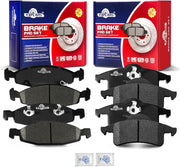 Front and Rear Ceramic Disc Brake Pads Set Replacement for 1999 2000 2001 2002 Jeep Grand Cherokee w/Ate/Teves Calipers