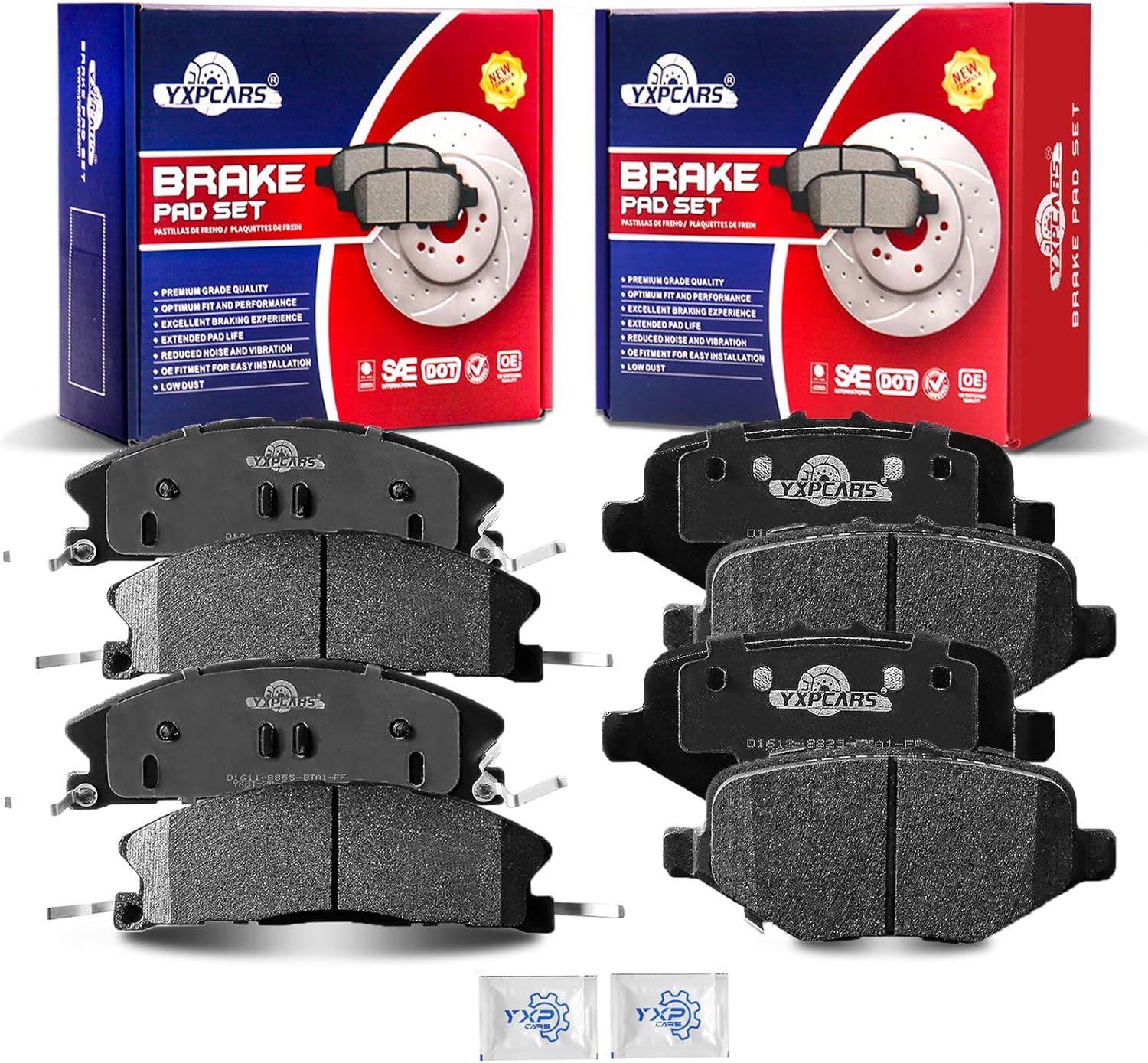 Front and Rear Ceramic Disc Brake Pads Set Replacement for For-d Explorer Flex Police Interceptor Sedan/Utility Special Service Police Sedan Taurus, Lincoln Mks 2013-2016 Mkt 2013-2019