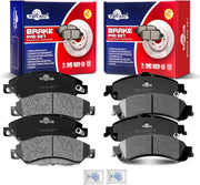 Ceramic Disc Brake Pads Set Front and Rear Replacement for Gmc Sierra 1500 2005 6 Lug, for Sierra 1500 2006 Denali, for Gmc Sierra 1500 2007 old Body Style Denali