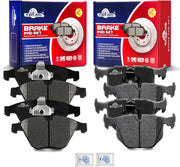 Front and Rear Ceramic Disc Brake Pads Set Replacement for Bmw 525i 530i Automatic Transmission/ 525xi/ 528i/ 528i Xdrive/ 528xi/ 530i/ 530xi/ 535i Xdrive/ 535xi/ M3