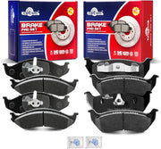 Front and Rear Ceramic Disc Brake Pads Set Replacement for Jeep Tj 2003-2006 Wrangler 2003 2004 2005 2006