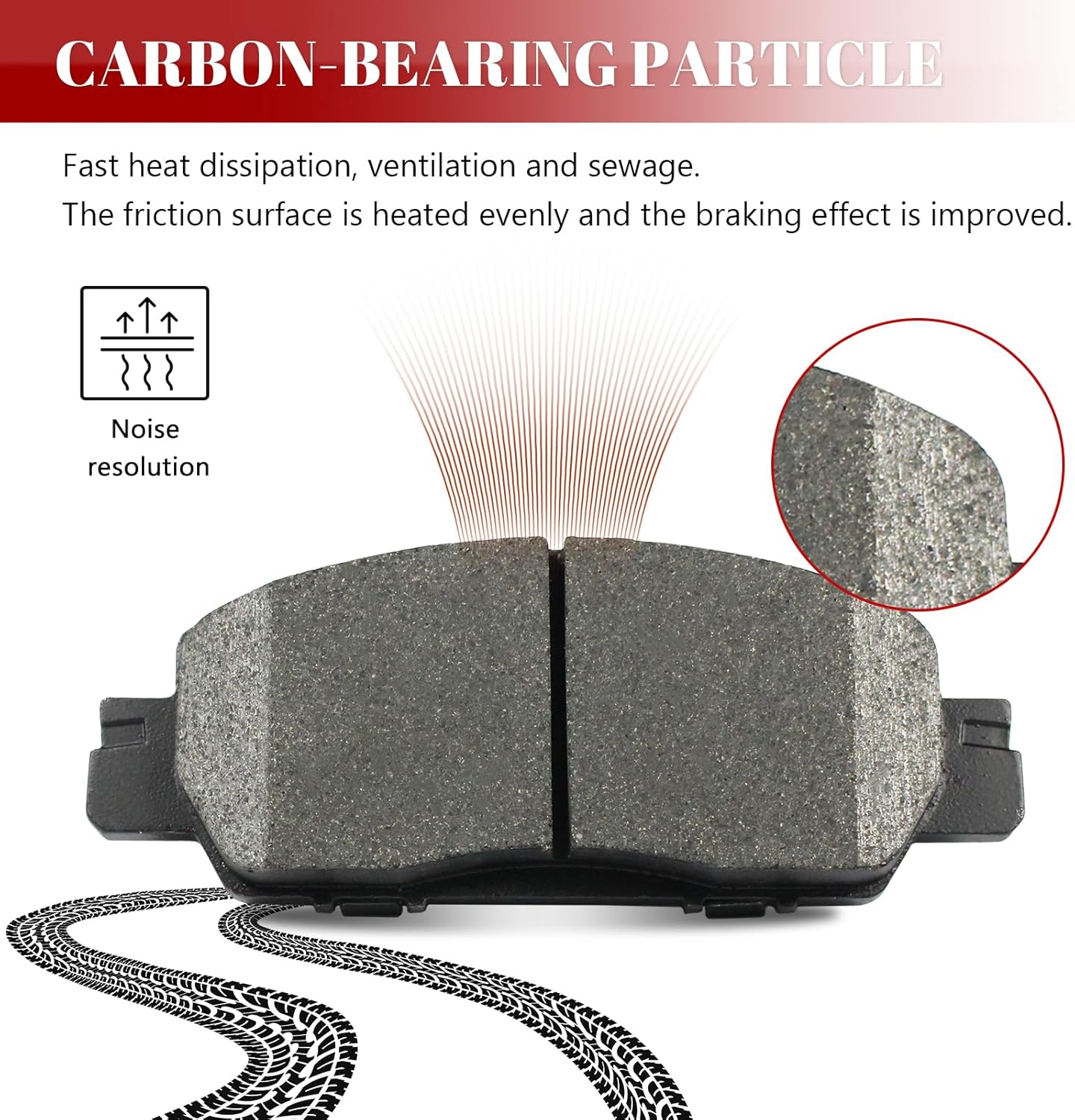 Ceramic Disc Brake Pads Set Front and Rear Replacement for Honda Accord 2016-2017 Lx-S