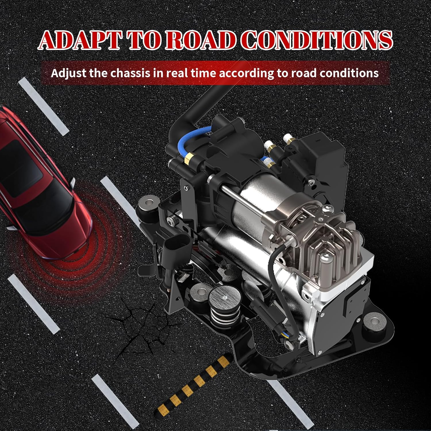 Air Suspension Compressor for Air Ride Pump, for BMW 740e xDrive/ 740i/ 740i xDrive/ 750i/ 750i xDrive/Alpina B7/ M760i xDrive with Bracket & Valve Parts# 37206861882