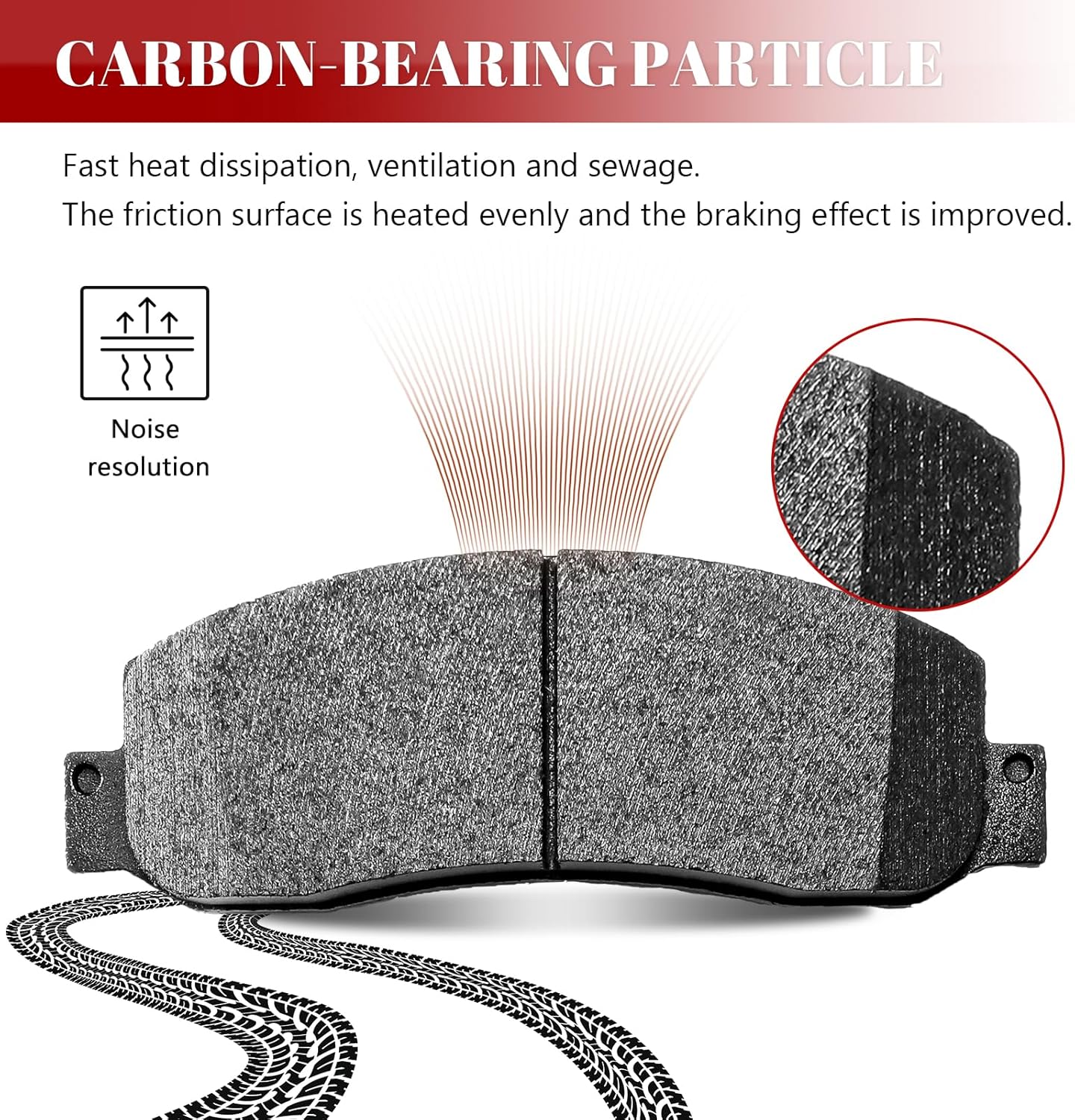 Front and Rear Ceramic Disc Brake Pads Set Replacement for Ford F-250 Super Duty 2005 2006 2007 2008 2009 2010 2011 2012, for F-350 Super Duty 2005-2012