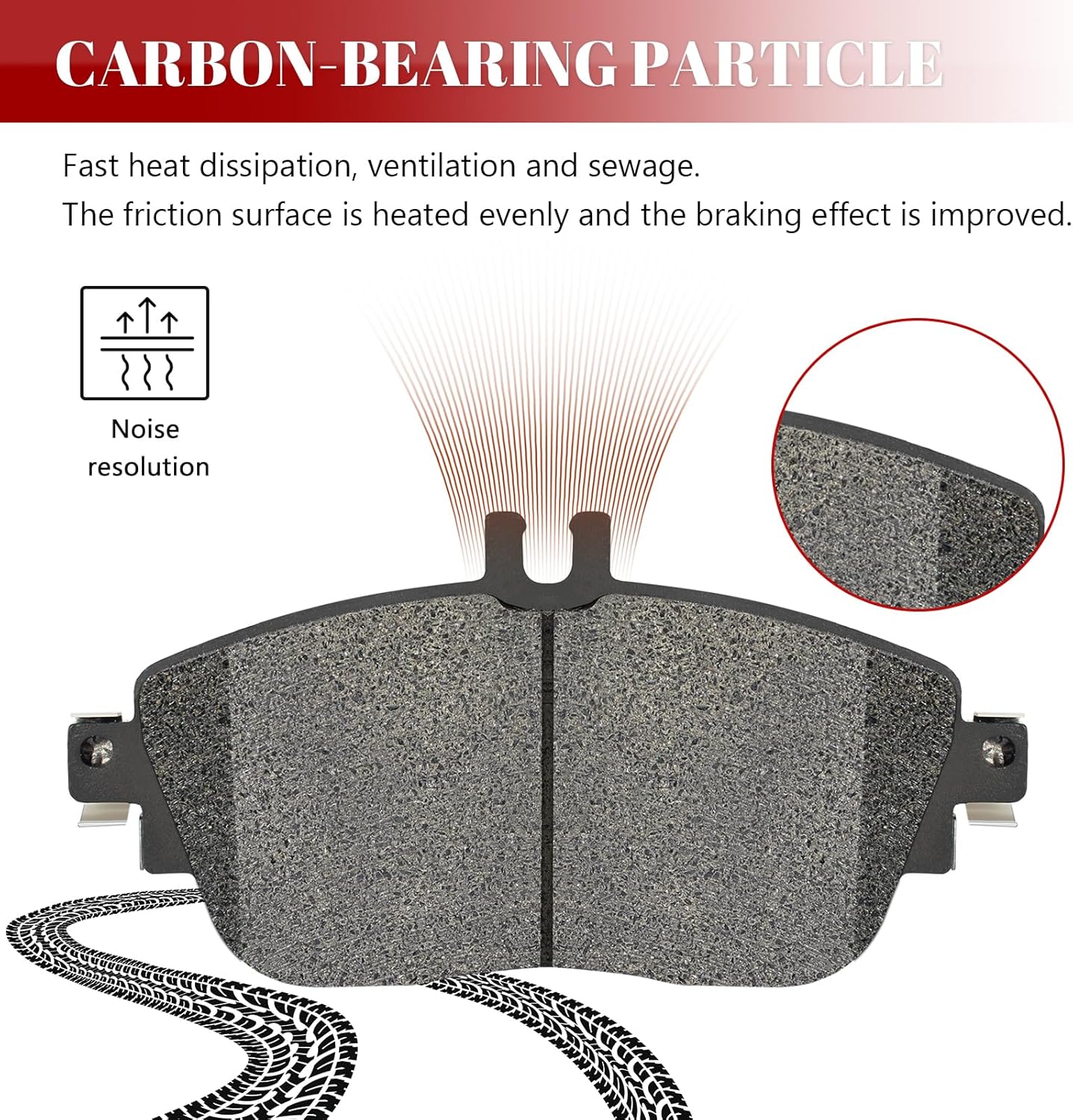 Ceramic Disc Brake Pads Set Front and Rear for Mercedes-Benz B Electric Drive B180 B250 B250E Cla250, for Infiniti Qx30 2017 2018 2019