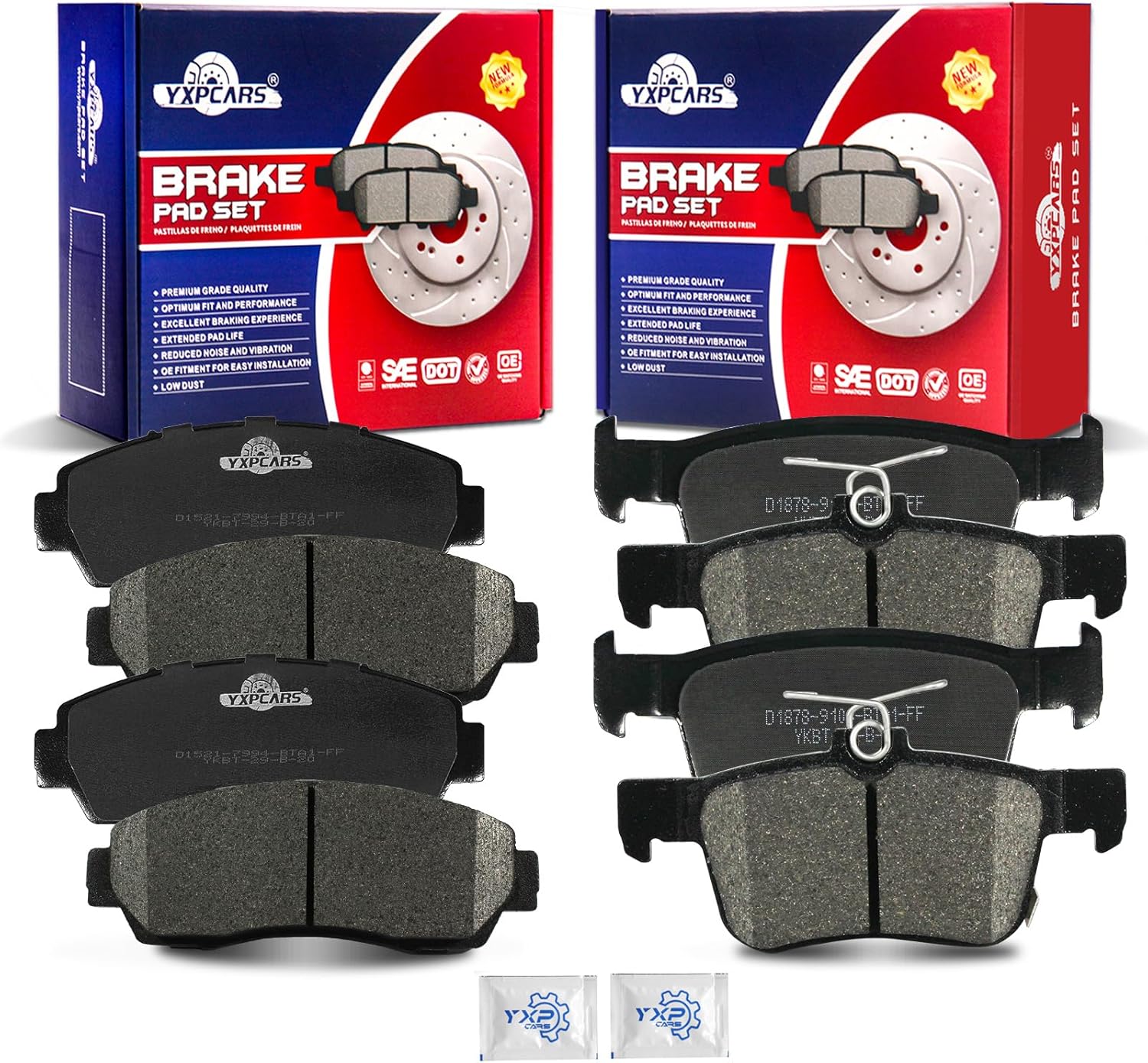 Ceramic Disc Brake Pads Set Front and Rear Replacement for Acura Rdx 2019 2020 2021