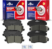 Ceramic Disc Brake Pads Set Front and Rear Replacement for Honda Passport 2019 2020 2021 2022 2023 2024