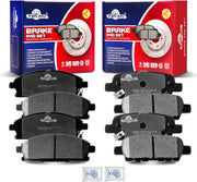Ceramic Disc Brake Pads Set Front and Rear Replacement for Nissan Quest 2004 2005 2006 2007 2008 2009 2011 2012 2013 2014 2015 2016 2017/ X-Trail 2005-2006
