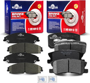 Ceramic Disc Brake Pads Set Front and Rear Replacement for Dodge Avenger 2013-2014,for Caliber 2008-2009 Srt-4,for Chrysler 200 2013 Brake Code Br1/Brg/Br3