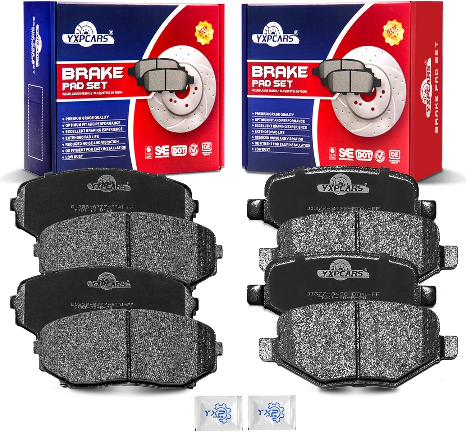 Front and Rear Ceramic Disc Brake Pads Set Replacement for 2011 2012 2013 2014 Ford Edge 2011-2015 Lincoln Mkx