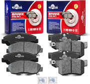 Front and Rear Ceramic Disc Brake Pads Set Replacement for Honda Civic 2002 2003 2004 2005 2006 2007 2008 2009 2010 2011 Accord 1998-2002, for Acura El 2001-2005