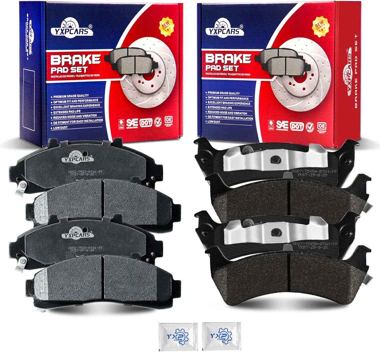 Front and Rear Ceramic Disc Brake Pads Set Replacement for 1995 1996 1997 1998 1999 2020 2001 Explorer 1998-2002 Ranger 1997-2001 Mercury Mountaineer