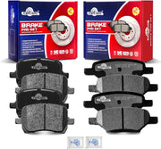 Ceramic Disc Brake Pads Set Front and Rear for Chevry Hhr 2008 SS/Chevry Malibu 2006 2007-2011 2012 4-Wheel, for Pontiac G5 2008-2009 Gt/ G6 2008-2010, for Saturn Aura 2007-2009