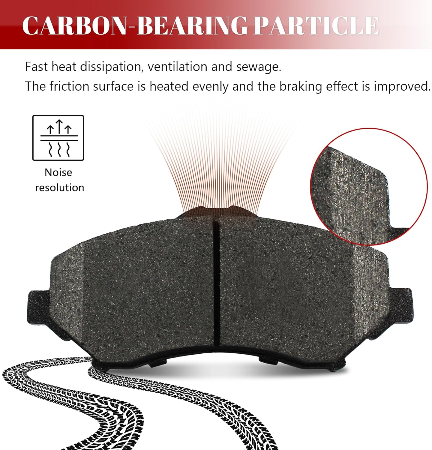 Front and Rear Ceramic Disc Brake Pads Set Replacement for Dodge Nitro 2007-2011 for Jeep Liberty 2008-2012 for Wrangler 2007 2008 2009 2010 2011 2012 2013 2014 2015 2016 2017