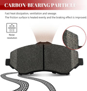 Front and Rear Ceramic Disc Brake Pads Set Replacement for Dodge Nitro 2007-2011 for Jeep Liberty 2008-2012 for Wrangler 2007 2008 2009 2010 2011 2012 2013 2014 2015 2016 2017