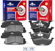 Ceramic Disc Brake Pads Set Front and Rear Replacement for Ford Expedition 2010 2011 2012 2013 2014 2015 2016 2017, for Lincoln Navigator 2010-2017