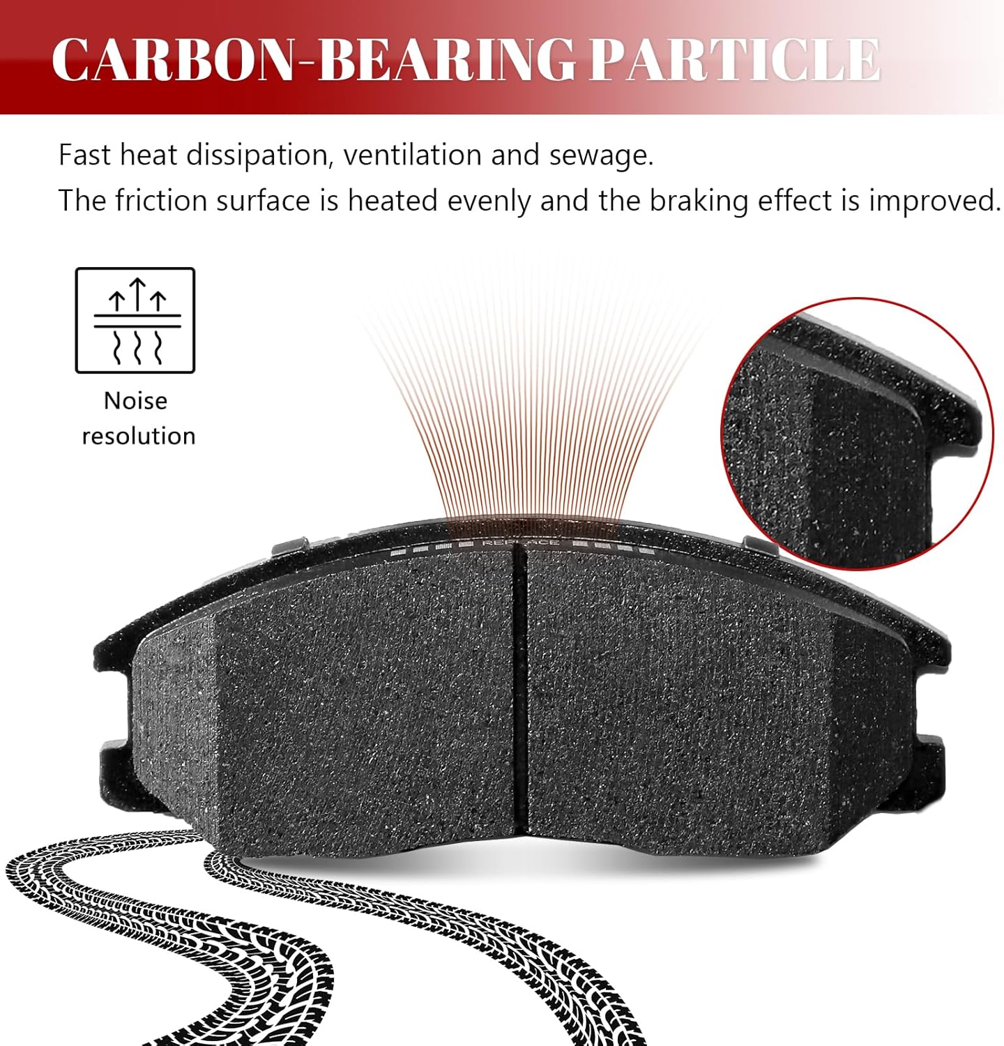 Ceramic Disc Brake Pads Set Front and Rear Replacement for Hyundai Santa Fe 2001-2006/ Xg300 2001/ Xg350 2002 2003 2004 2005, for Kia Amanti 2004-2006