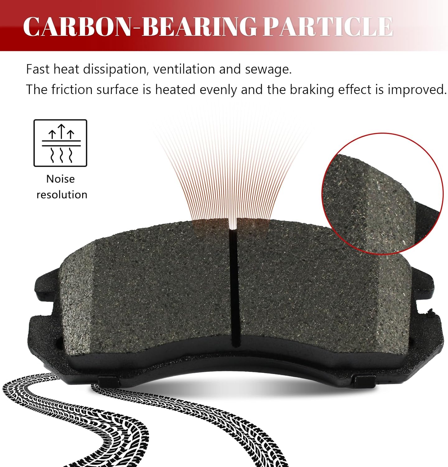 Front and Rear Ceramic Disc Brake Pads Set Replacement for Subaru Legacy 1990 1991 1992 1993 1994 1995 1996, for Impreza 1993-1996