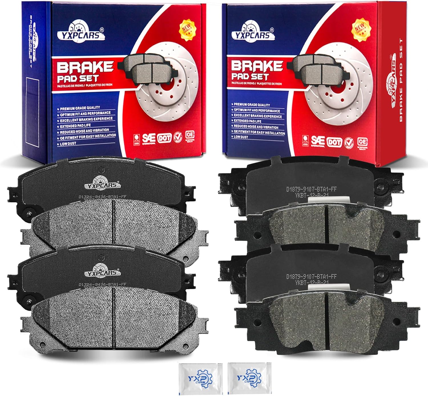 Ceramic Disc Brake Pads Set Front and Rear Replacement for Lexus Rx350 2019 2021-2022, Rx350L/Rx450Hl 2018-2022, Rx450H 2016 2017 2018 2019 2020 2021 2022, Rx350 Excl Mfd 2016-2018 2020