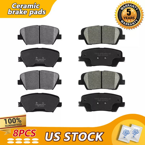 Front and Rear Ceramic Disc Brake Pads For 2010 - 2012 Hyundai Santa Fe