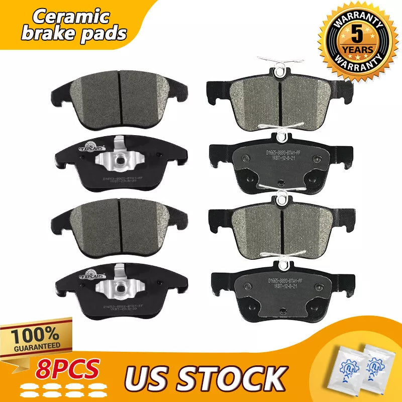 For 2013-2016 Lincoln MKZ,2013-2019 Ford Fusion,Front & Rear Ceramic Brake Pads