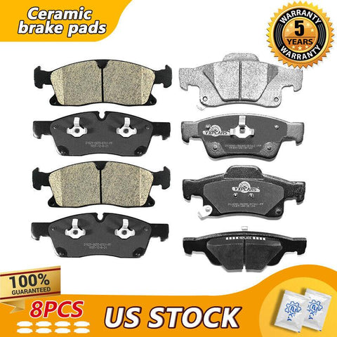 For 2011 2012 - 2017 Durango Grand Cherokee,Front & Rear Ceramic Brake Pads Set - YXPCARS